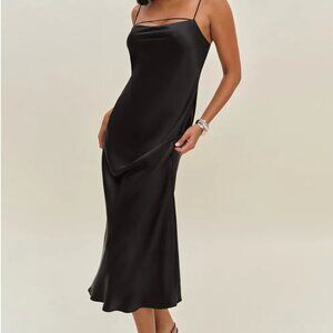 Reformation Cardi Silk Dress Black - Size S - NWT